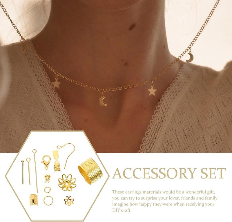 طقم صنع خطافات وأزرار الأقراط الذهبية للمبتدئين والكبار من أدوات صنع المجوهرات - Image 5