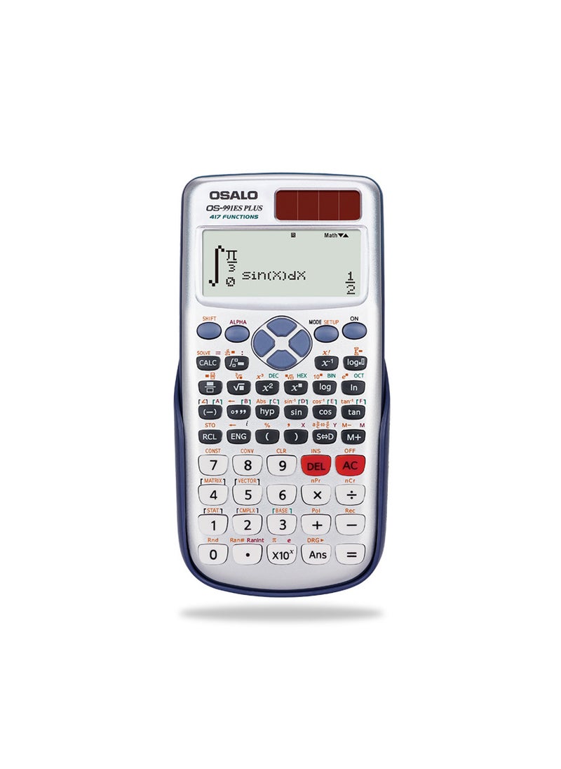 OSALO Scientific Calculator OS 991ES Plus 417 Function 10+2 Digits Written Display Solar and Battery Calculator Protective Case for School Black  Multocolour  - Image 3