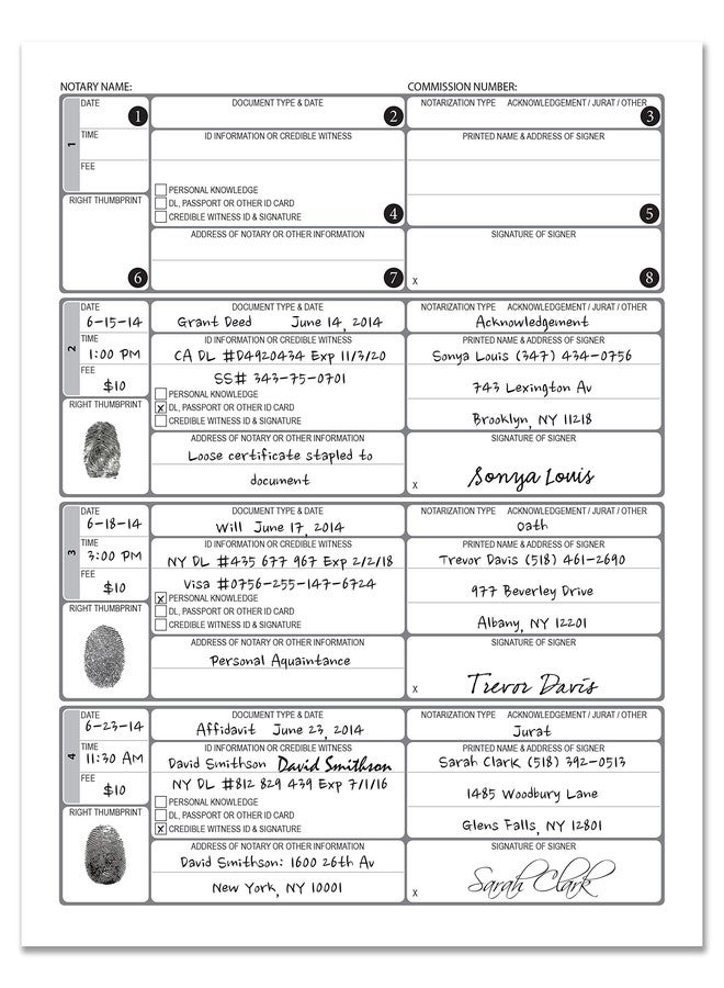 BookFactory Official Notary Journal/Log Book 168 Pages 8.5'' X 11'' 668 Entries 49 of 50 State Journal of Notarial Acts, Black and Burgundy Cover, Hardbound, (Made in USA) - Image 3