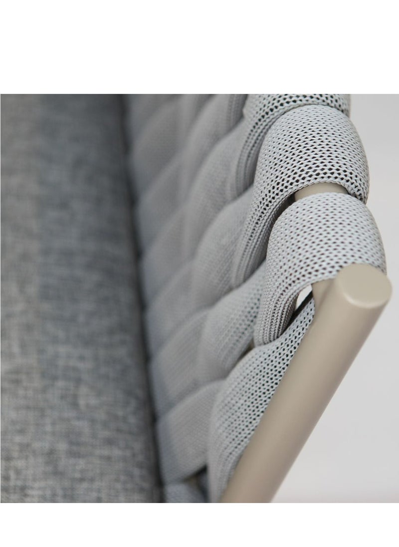 Swin Furniture - Swin Stylish Aluminum & Rope Outdoor Patio Dining Chair With Cushion Grey - Image 1