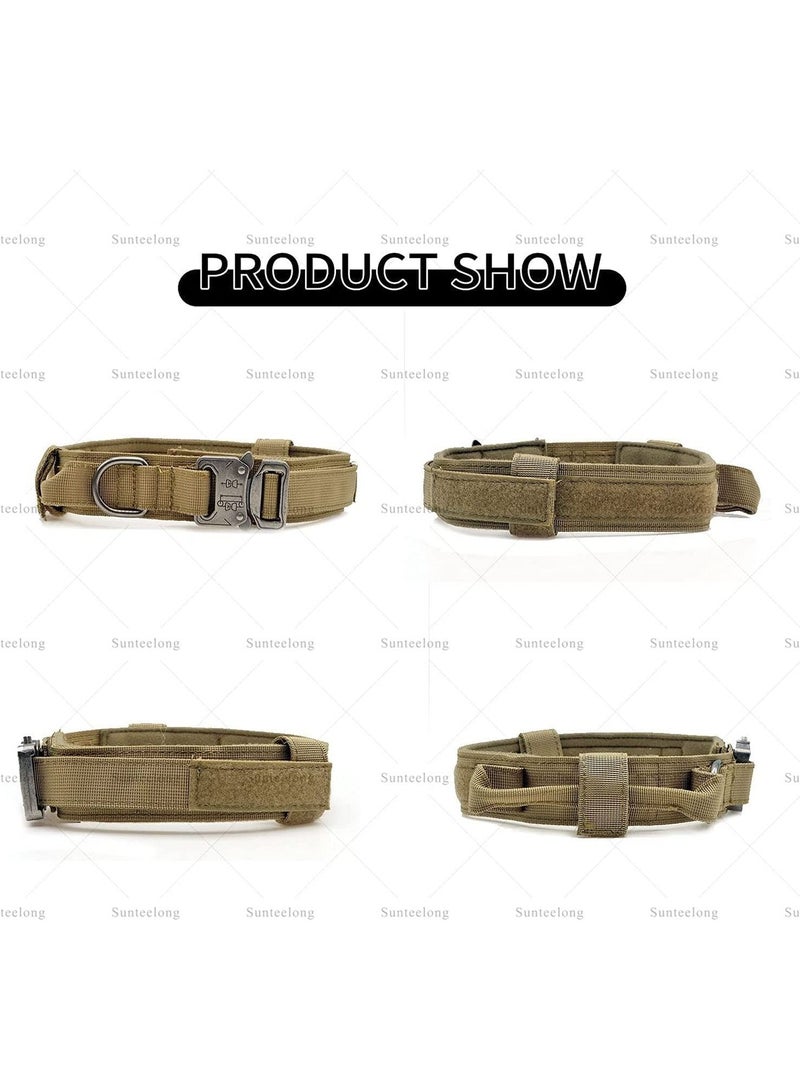 SYOSI Tactical Dog Collars Adjustable Thick Nylon Dog with Handle for Dog Training Quick Release Heavy Duty Metal Buckle Military Collar for Small Medium Large - Image 5