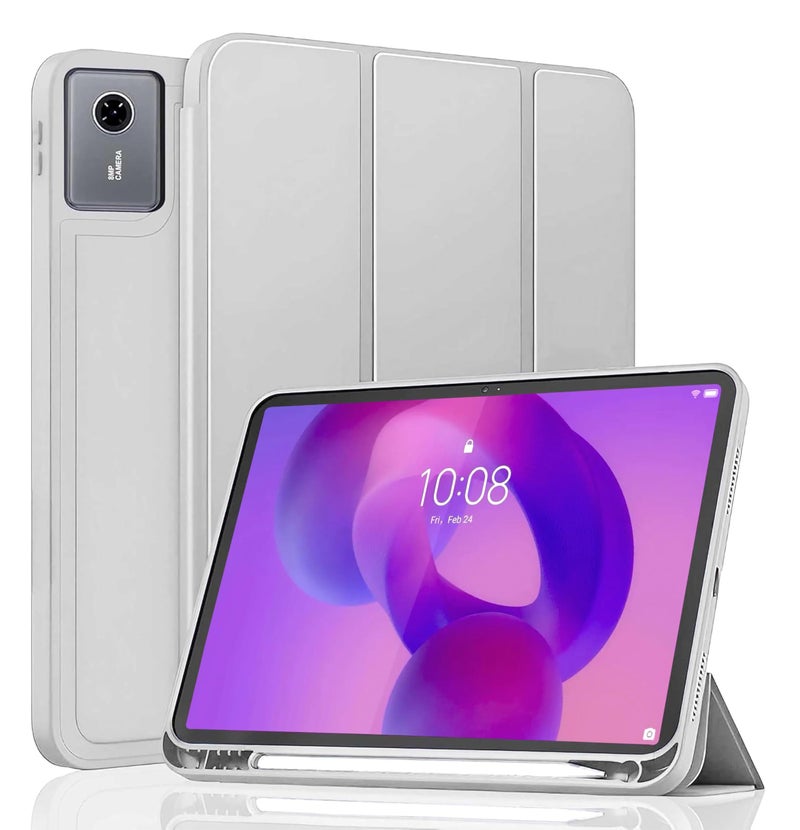 ProElite Cover for Lenovo idea Tab 11 inch 2025 case Cover, Soft Flexible Flip Case Cover for Lenovo idea Tab 11 inch 2025 with Pen Holder [Recoil Series] - Grey - Image 1
