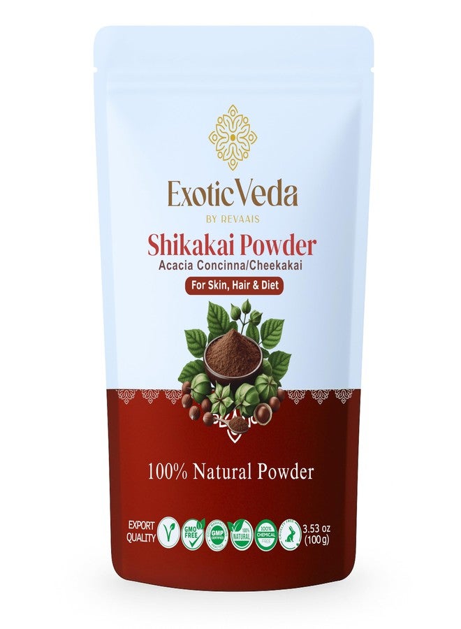 Exotic Veda Shikakai Powder 100% Pure & Natural – Chemical-Free Ayurvedic Hair Cleanser & Conditioner – Nourishes Hair, Improves Shine, Smoothness & Scalp Care – Safe for All Hair Types – 100g - Image 1