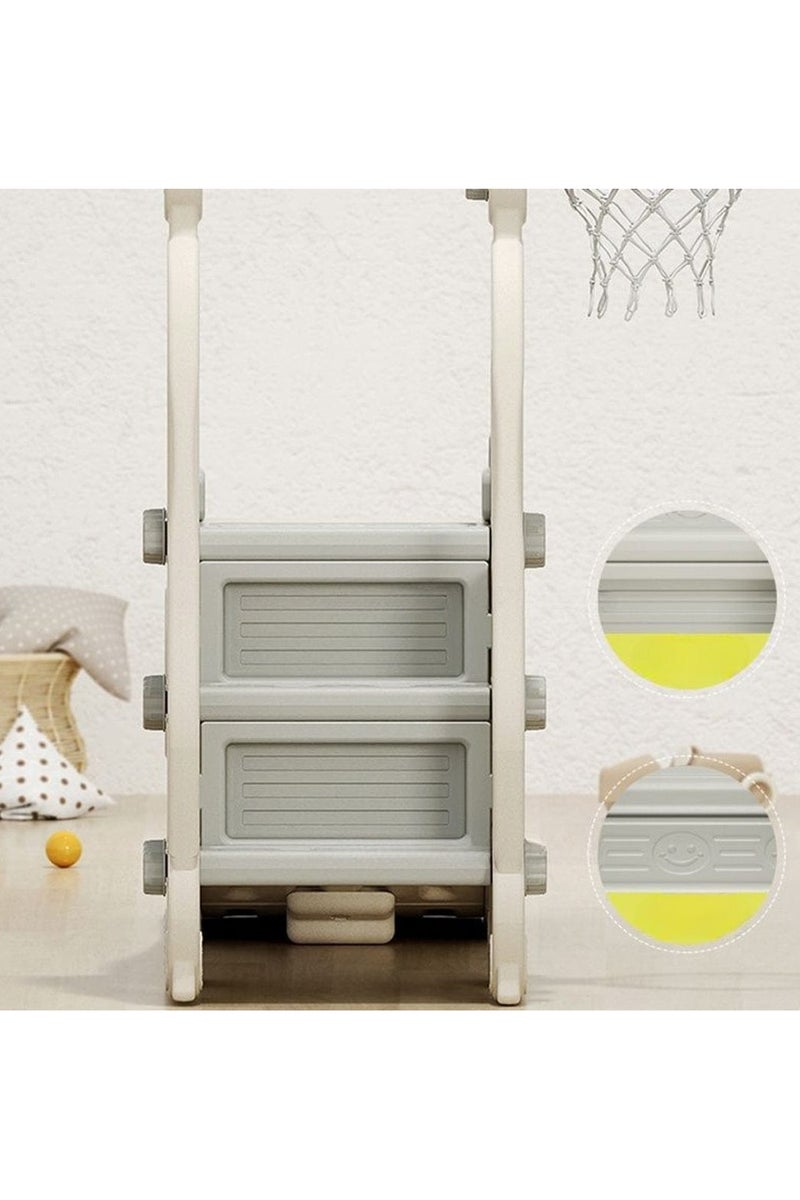 5-in-1 Toddler Slide & Swing Set – Indoor Playground with Basketball Hoop, Music Box & Climber for Kids Ages 1-3 | Baby Freestanding Playset - Image 2