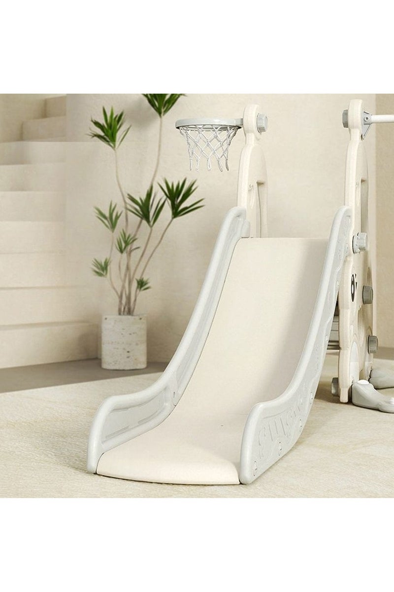 5-in-1 Toddler Slide & Swing Set – Indoor Playground with Basketball Hoop, Music Box & Climber for Kids Ages 1-3 | Baby Freestanding Playset - Image 4