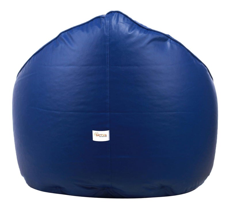 SATTVA Classy.Elegant.Stylish Sattva Combo Muddha Bean Bag Cover and Round Footstool Cover Without Beans Royal Blue  - Image 4