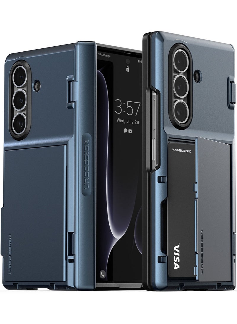 VRS Design Terra Guard Modern GO Samsung Galaxy Z Fold 7 Case Cover Wallet (2025) with [2 Card Holder] Compartment & [Hinge Protection] - Ice Blue - Image 1
