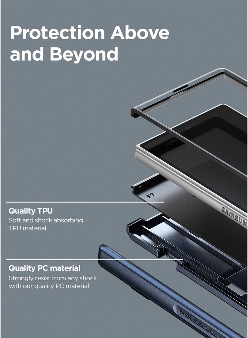 VRS Design Terra Guard Modern GO Samsung Galaxy Z Fold 7 Case Cover Wallet (2025) with [2 Card Holder] Compartment & [Hinge Protection] - Ice Blue - Image 5