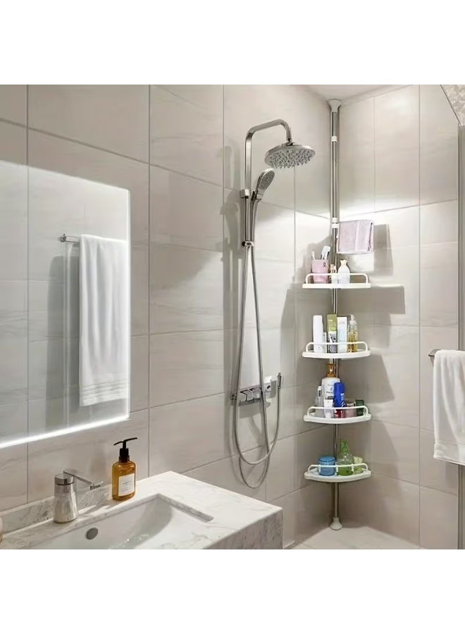 erorex 4-Tier Expandable Bathroom Corner Shelf – Wall-Mounted Space-Saving Storage Rack, No-Tools Installation, Durable Plastic - Image 2