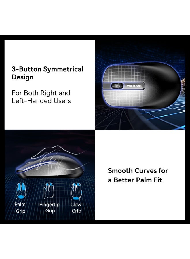 VENTION Wireless Computer Mouse with USB Receiver Black Model # KTBB0 - Image 4