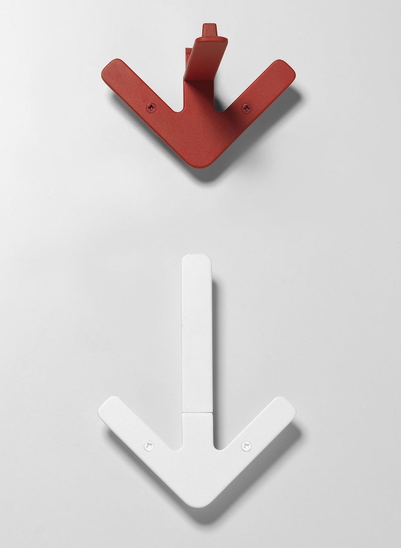 ON MART Arrow Wall Mount Rack Heavy Duty Robe Towel Wall Hooks, Hooks for Hat, Coat, Key, Clothes, Closet Wall Hook Hanging, for Kitchen, Bathrooms, Home & Offices (Red Color 1 Pcs)  - Image 4