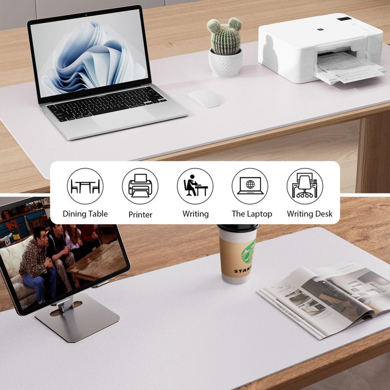 Aothia Large PU Leather Desk Pad Protector â€“ Non-Slip Mouse Pad & Writing Mat for Office/Home, Waterproof, Easy to Clean (23.6" x 13.7", Pale Lavender White) - Image 5