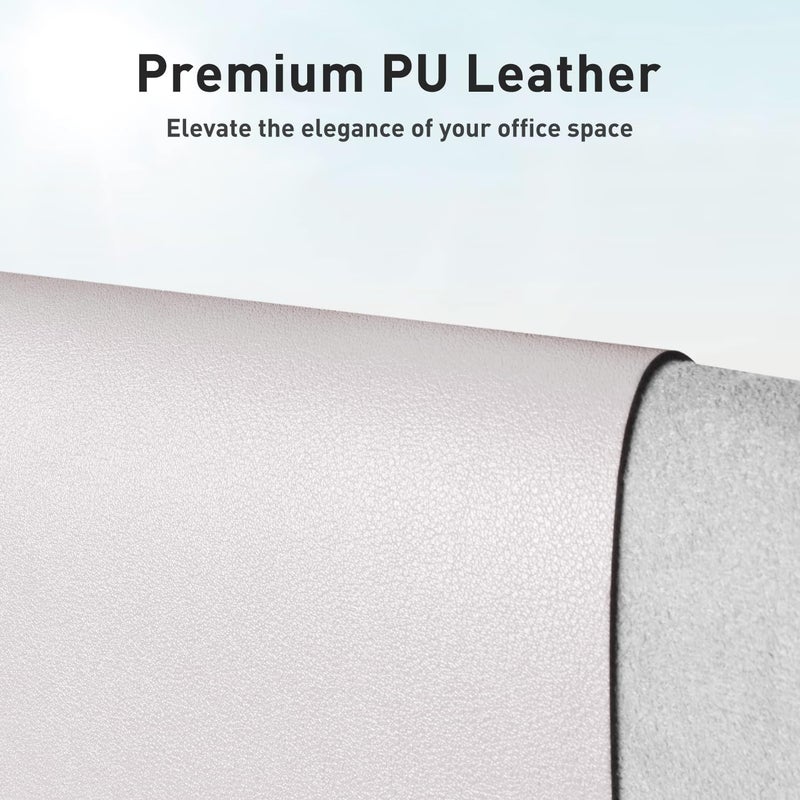 Aothia Large PU Leather Desk Pad Protector â€“ Non-Slip Mouse Pad & Writing Mat for Office/Home, Waterproof, Easy to Clean (23.6" x 13.7", Pale Lavender White) - Image 2