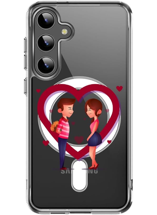 جراب مغناطيسي لهاتف Samsung Galaxy S24 Plus مقاس 6.7 بوصة متوافق مع الشحن اللاسلكي Magsafe غطاء ممتص للصدمات للهاتف متعدد الألوان Mcmspngdsgs24Pa419