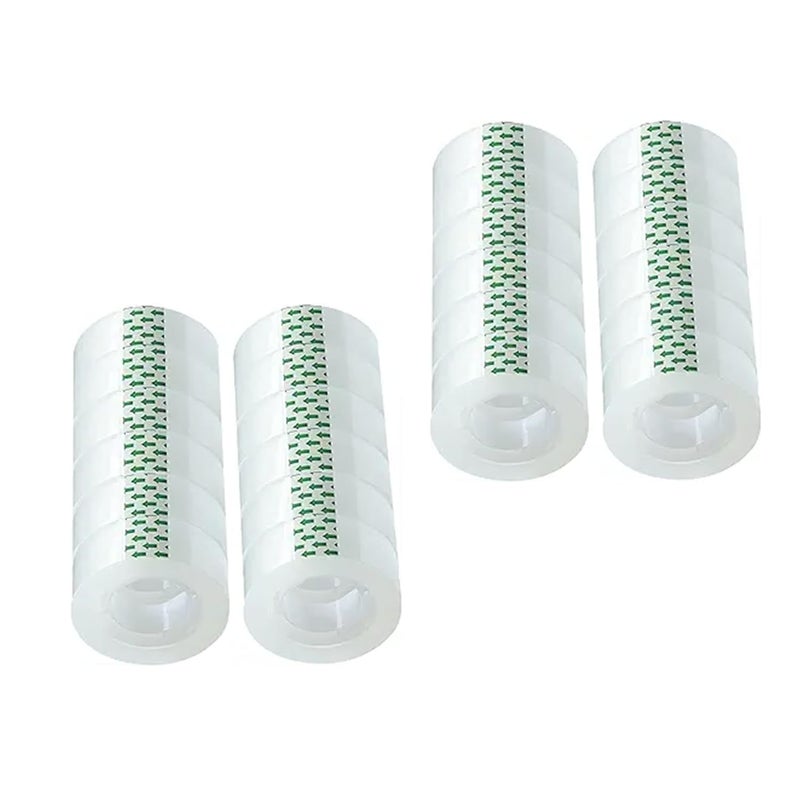 MJUNM 24 Rolls Transparent Tape Refills Rolls 3/4-Inch x 1000 inch, 1 inch Core, Clear Gift Wrapping Tape Refill Roll for Office, Home, School - Image 1
