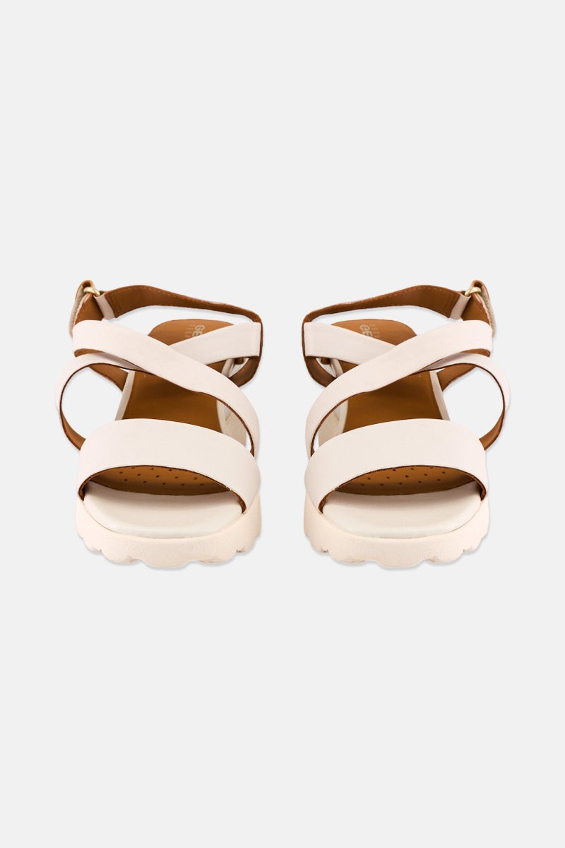 GEOX أحذية نسائية د سيفيريكا بإغلاق فيلكرو، أبيض فاتح - Image 3