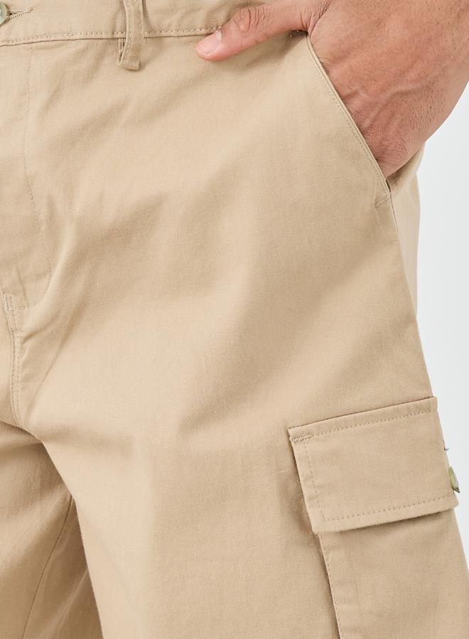 Styli Regular Fit Canvas Cargo Shorts - Image 3