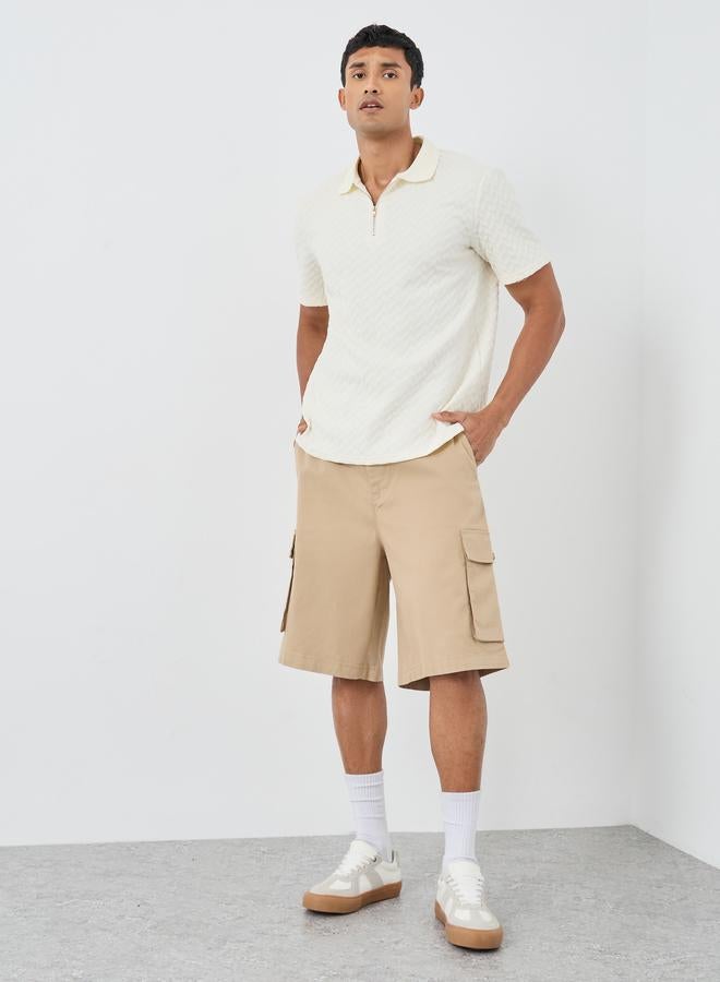 Styli Regular Fit Canvas Cargo Shorts - Image 2