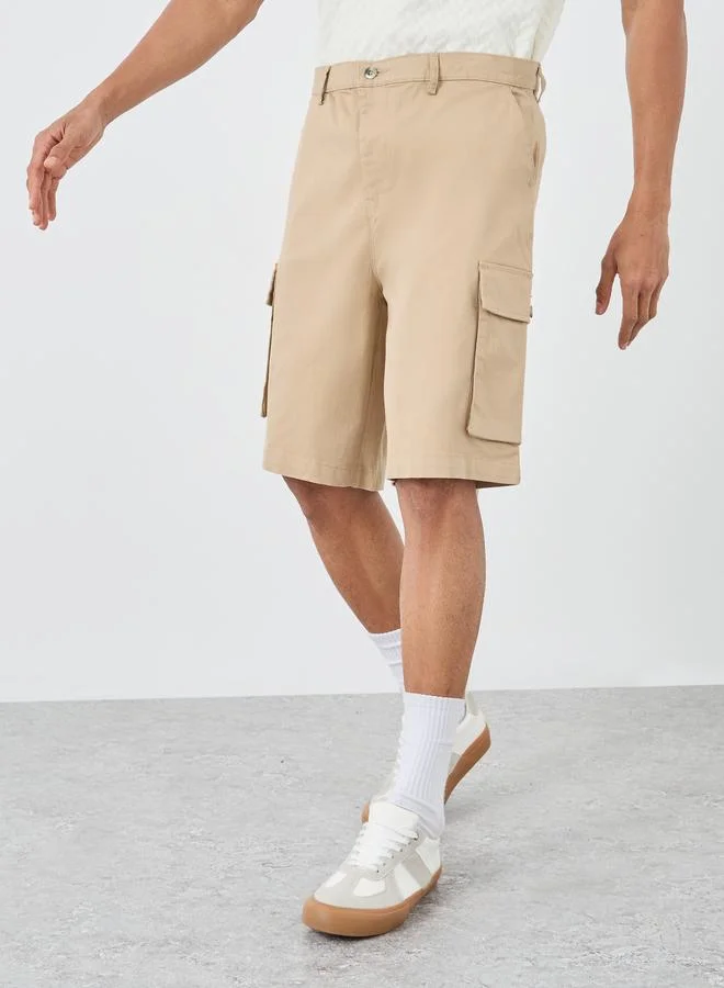 ستايلي Styli Regular Fit Cargo Pockets Shorts