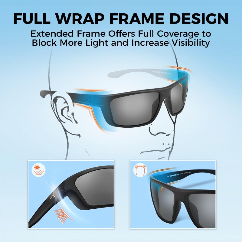 KastKing Huzzah Polarized Sport Sunglasses for Men and Women, Ideal for Driving Fishing Cycling and Running,UV Protection - Image 4