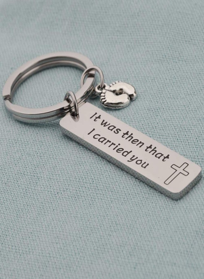 BNQL It was Then That I Carried You Bracelet Keychain with Footprints Charm (keychain) - Image 5