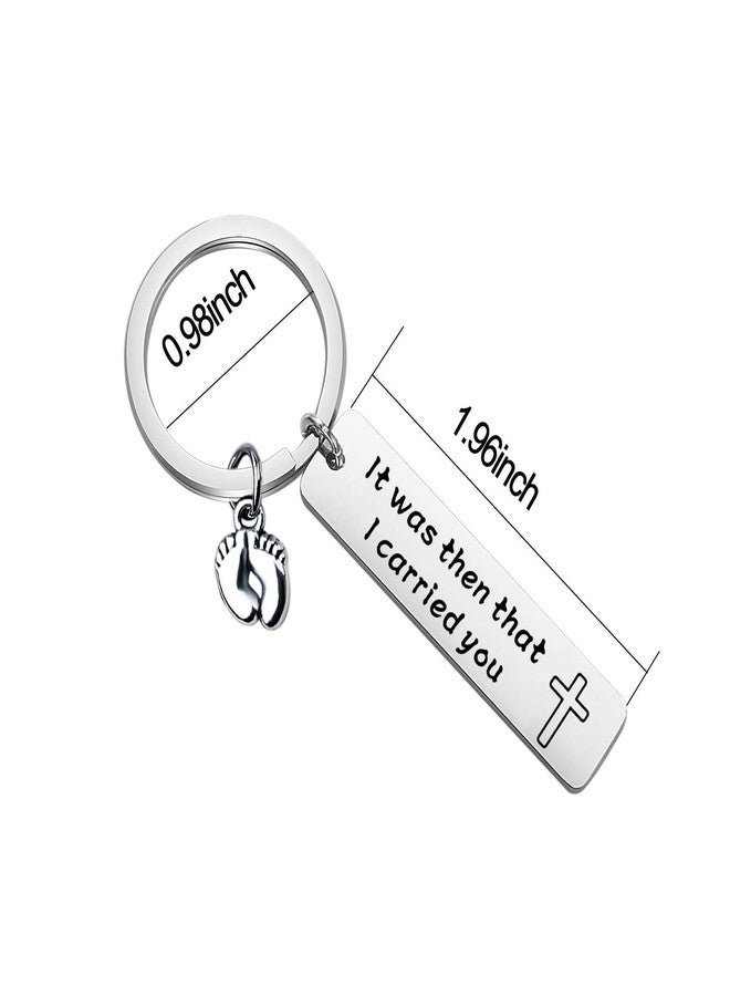 BNQL It was Then That I Carried You Bracelet Keychain with Footprints Charm (keychain) - Image 2