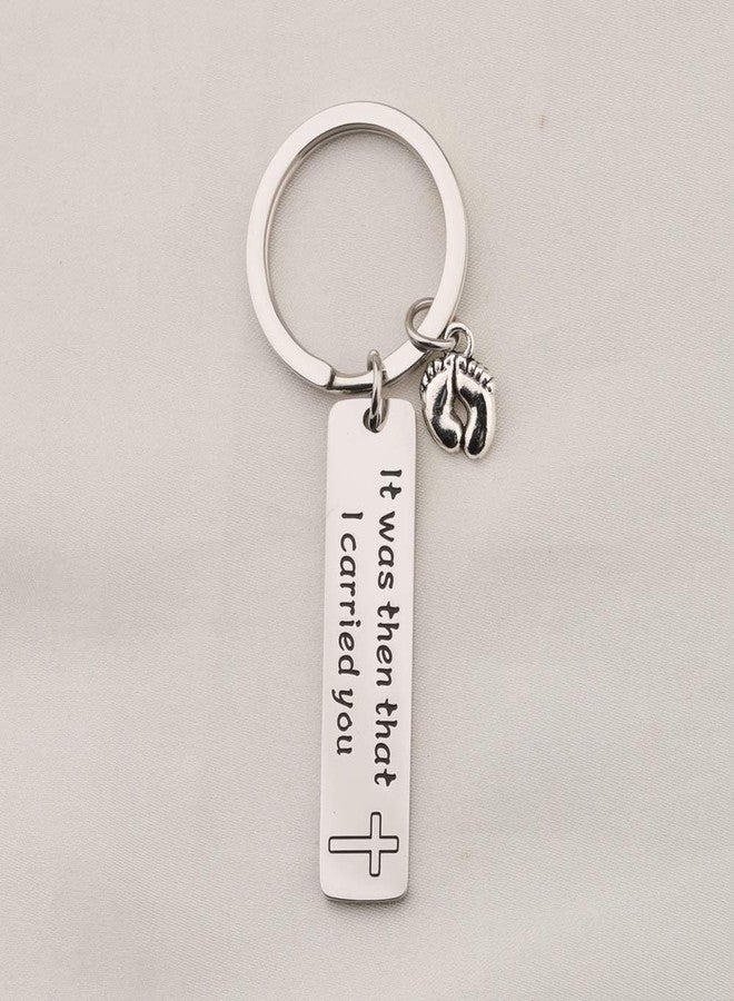 BNQL It was Then That I Carried You Bracelet Keychain with Footprints Charm (keychain) - Image 4