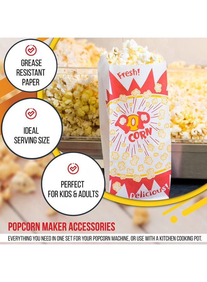 VEEBOOST Popcorn Machine Supplies Set, 100 Popcorn Bags (1 oz. Paragon 1029), 1-12 oz. Popcorn Scoop, 1-10 oz. Popcorn Season Salt Shaker - Image 5
