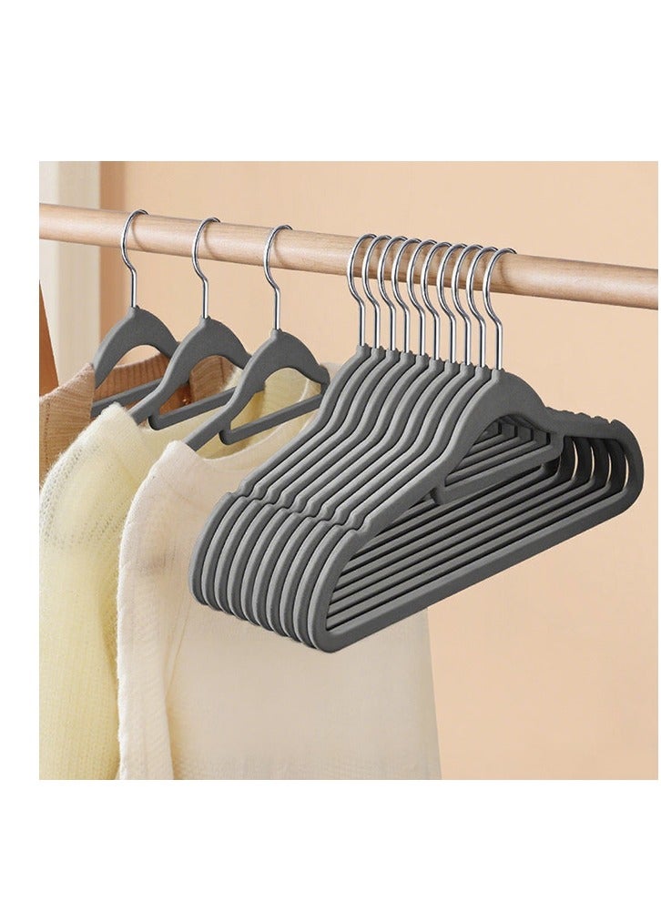 50 Gray Non-Slip Flocking Hangers, Sturdy Hangers, Heavy-Duty Hangers, Durable Ultra-Thin, Saving Closet Space  - Image 5