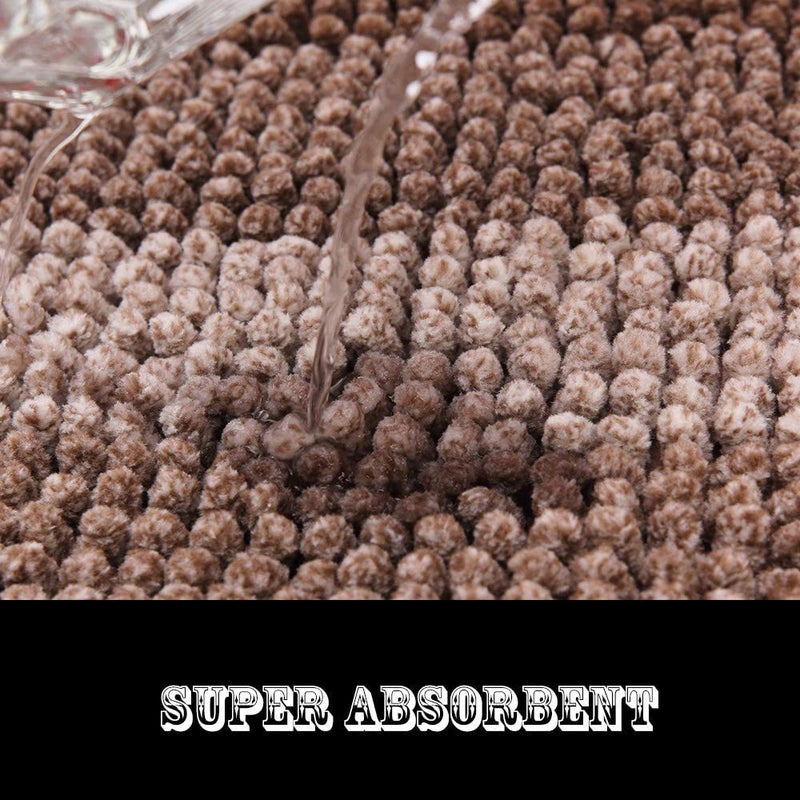 COSY HOMEER COSY HOMEER Bath Rugs Made of 100% Polyester Extra Soft and Non Slip Bathroom Mats Specialized in Machine Washable and Water Absorbent Shower Mat (44x26 Inch  Brown) - Image 5