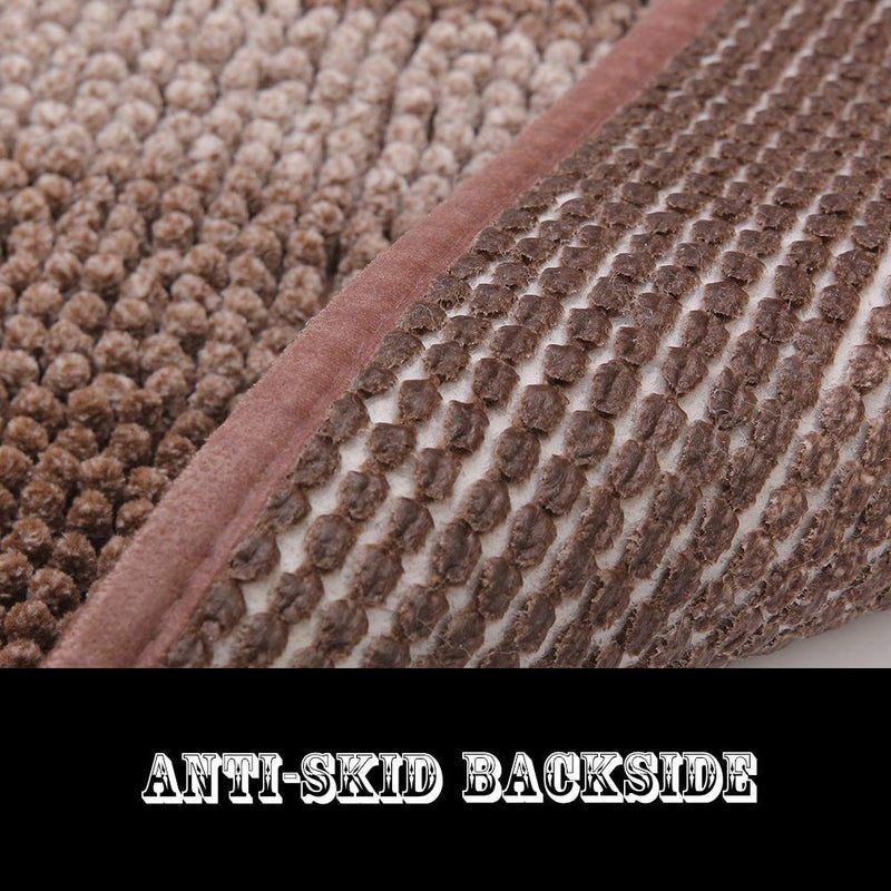 COSY HOMEER COSY HOMEER Bath Rugs Made of 100% Polyester Extra Soft and Non Slip Bathroom Mats Specialized in Machine Washable and Water Absorbent Shower Mat (44x26 Inch  Brown) - Image 4