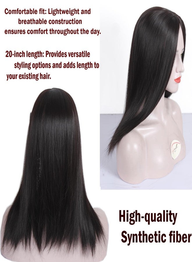 ريتزكارت وصلة شعر صناعية مستقيمة من ريتزكارت بطول 20 بوصة، مقاس 5x4 بوصة، لون بني داكن، للنساء ذوات الشعر الخفيف. - Image 1