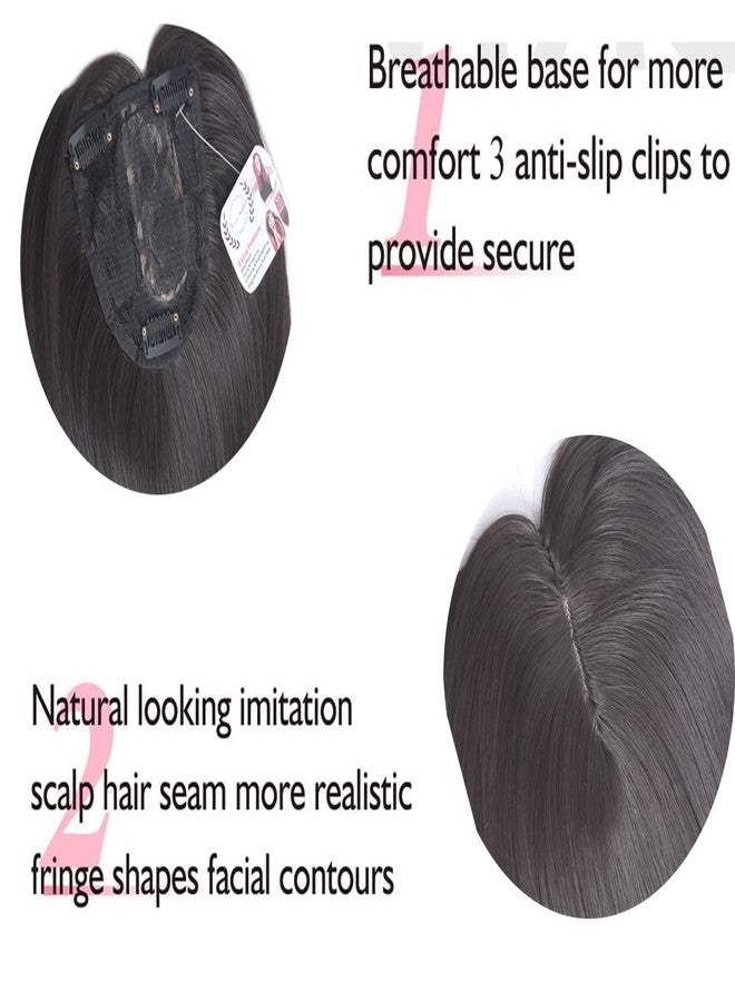 ريتزكارت وصلة شعر صناعية مستقيمة من ريتزكارت بطول 20 بوصة، مقاس 5x4 بوصة، لون بني داكن، للنساء ذوات الشعر الخفيف. - Image 4