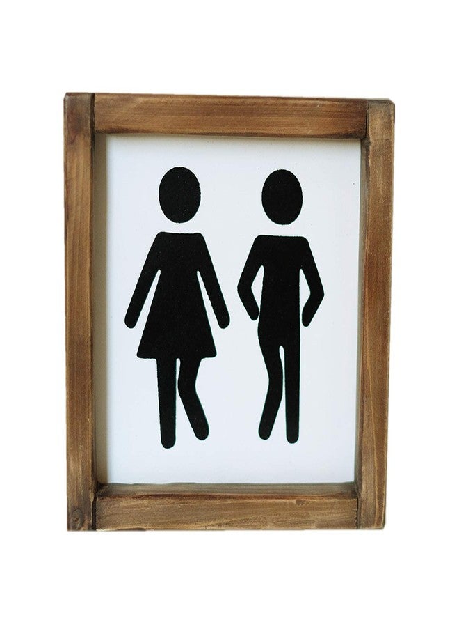 Lavender Inspired Farmhouse Bathroom Signs-Cute Bathroom Wall Decor-Half Bath Signs Funny- Wooden Framed Unisex Toilet Decor-Restroom Sign-Guests Bath-Housewarming Gifts 8x8 Inch - Image 1