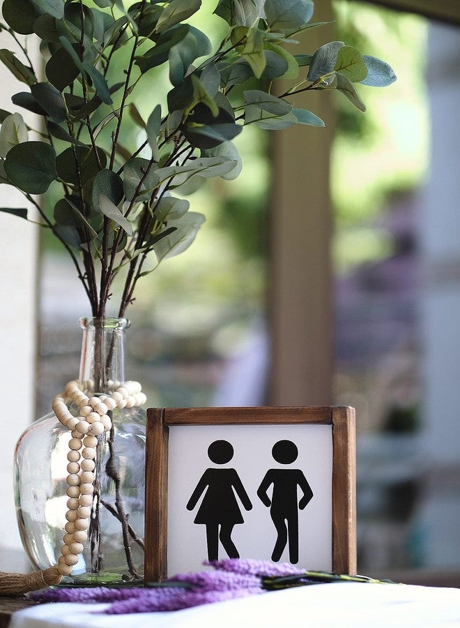 Lavender Inspired Farmhouse Bathroom Signs-Cute Bathroom Wall Decor-Half Bath Signs Funny- Wooden Framed Unisex Toilet Decor-Restroom Sign-Guests Bath-Housewarming Gifts 8x8 Inch - Image 3