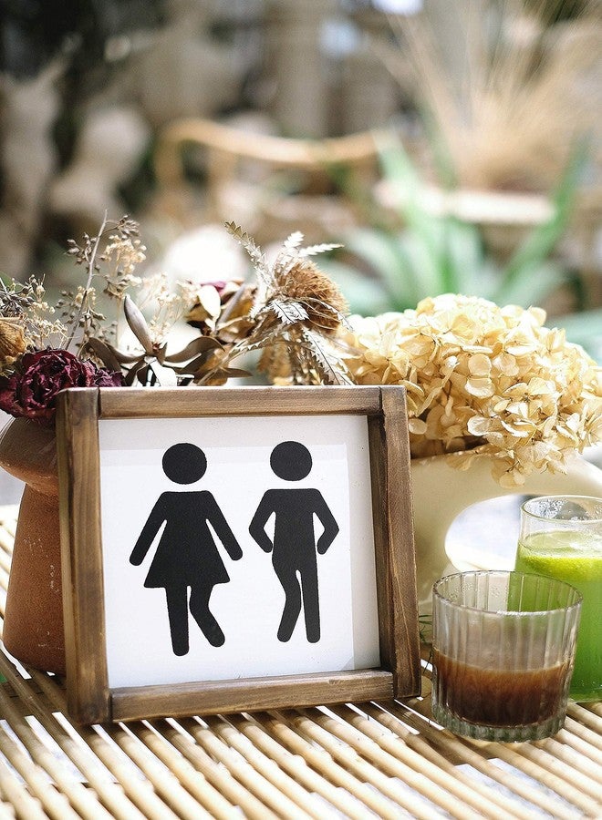 Lavender Inspired Farmhouse Bathroom Signs-Cute Bathroom Wall Decor-Half Bath Signs Funny- Wooden Framed Unisex Toilet Decor-Restroom Sign-Guests Bath-Housewarming Gifts 8x8 Inch - Image 5