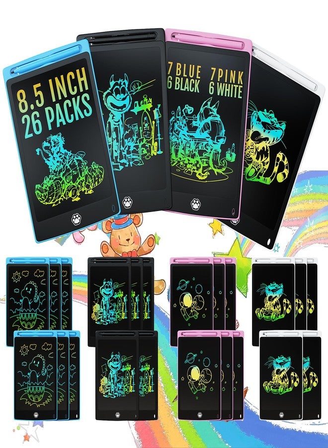 سانلو 26 لوحة كتابة LCD، لوحة رسم 8.5 بوصة للأطفال، لوحة رسم قابلة للمسح للأطفال، لوحة كتابة ورسم إلكترونية للأطفال والكبار للتعلم والتعليم، (أزرق + وردي + أسود + أبيض) - Image 1