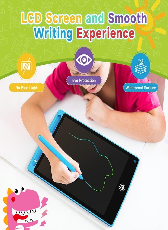 سانلو 26 لوحة كتابة LCD، لوحة رسم 8.5 بوصة للأطفال، لوحة رسم قابلة للمسح للأطفال، لوحة كتابة ورسم إلكترونية للأطفال والكبار للتعلم والتعليم، (أزرق + وردي + أسود + أبيض) - Image 2