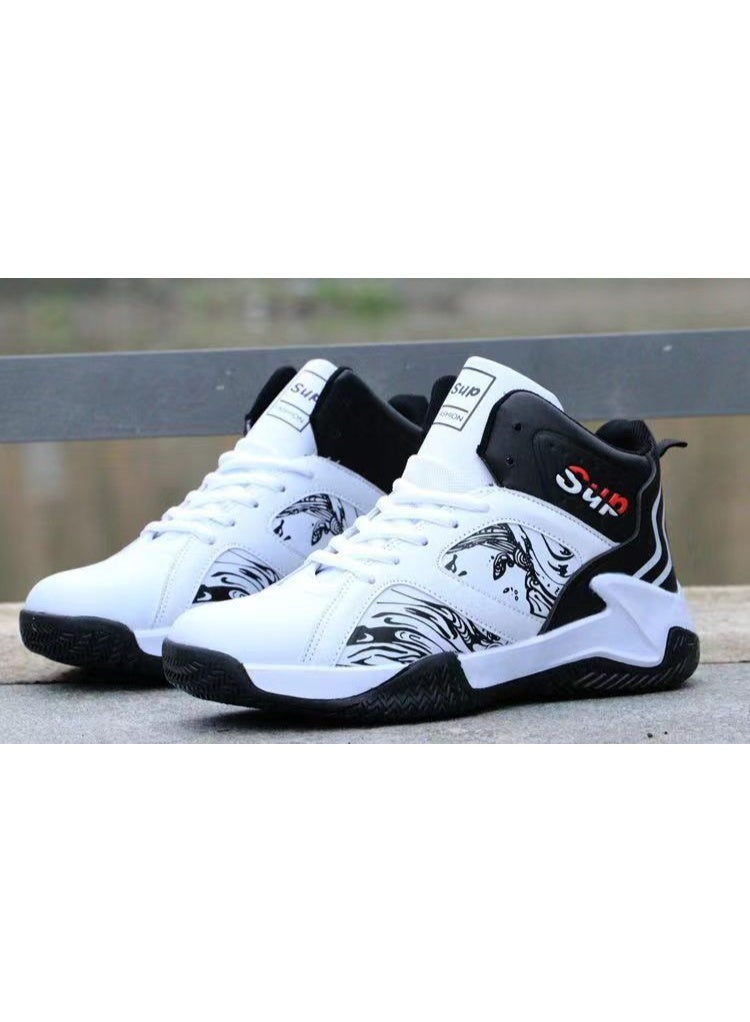 SUP أحذية رجالية كلاسيكية عالية الساق ذات نعل سميك مقاومة للاهتراء لأحذية الجري والرياضة في الربيع/الخريف للسفر في الهواء الطلق والترفيه والمشي لمسافات طويلة - Image 2