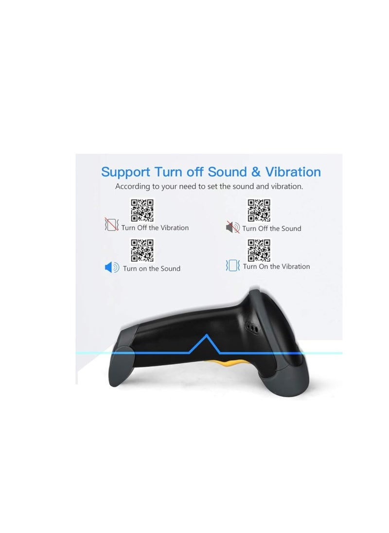 PRO - Handheld Barcode Scanner 1D/2D/QR Code Scanner 2.4G Wireless & USB Wired Bar Code Reader Scanner, with CRADDLE  Compatible with Computer system, Scanner for Supermarket Retail Library Logistics Warehouse - Image 1