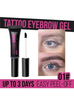 DNMBeauty Tattoo Brow - UP TO 3 Days,Easy Peel Off Tint, Long Lasting Peel Off Tattoo Brow Gel Peel Off Tint Eyebrow Gel with Mascara Brush and Three Eyebrow Shapes, Natural Color #01 Dark Gray  - Image 2