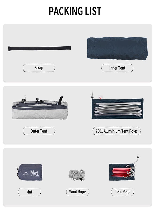 Naturehike Ultralight One-Man Cloud Up-1 Tent  New Version  - Image 5