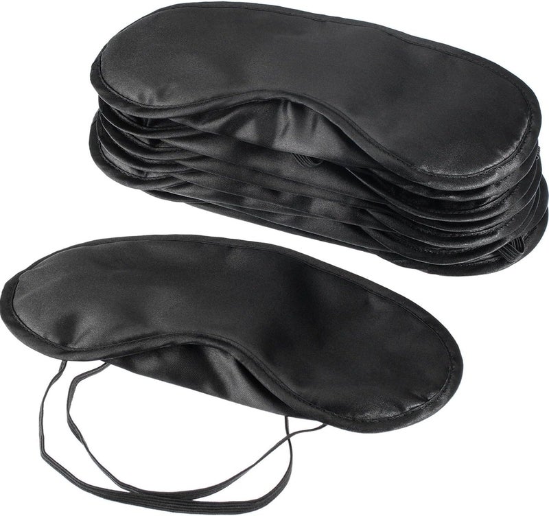 Mudder 10 عبوة غطاء عين قناع ظلال عازل للنوم مع وسادة أنف باللون الأسود - Image 1