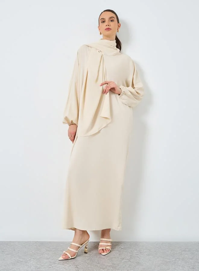Take Two Take Two Solid Long Sleeve Hooded Pocket Detail Abaya