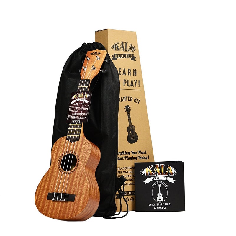 Kala Official Kala Learn to Play Ukulele Soprano Starter Kit, Satin Mahogany – Includes online lessons, tuner app, and booklet (KALA-LTP-S) - Image 1