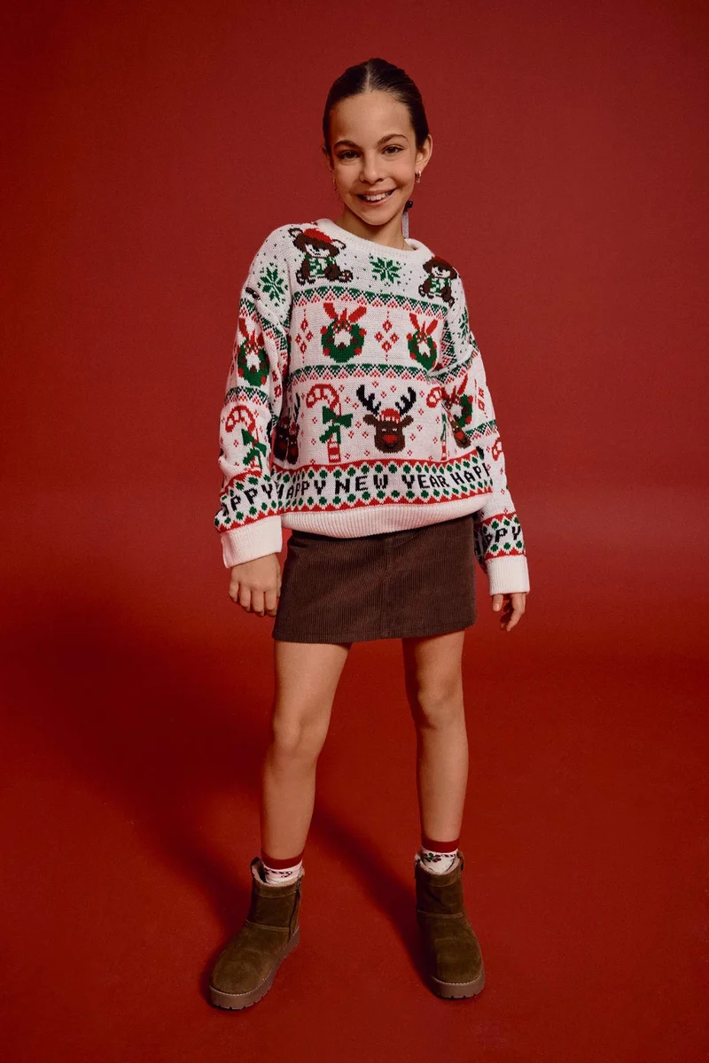 ديفاكتو Girl Cotton Corduroy Skirt