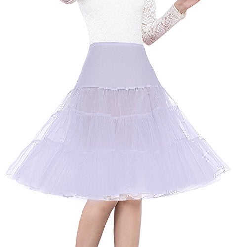 Shimaly Women's 50s Vintage Rockabilly Petticoat 26" White Underskirt (2XL-3XL,White) - Image 3
