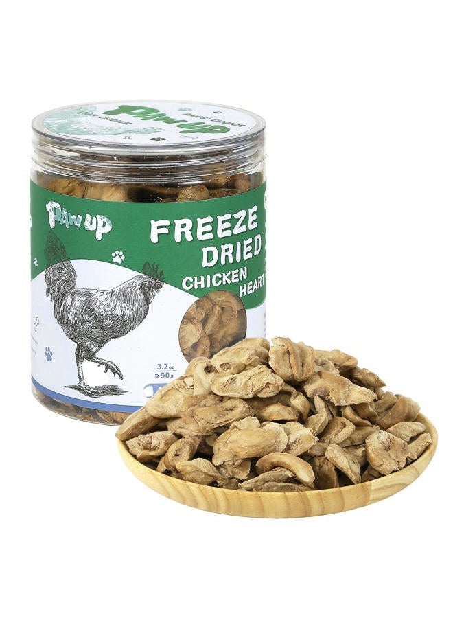 PAWUP Freeze Dried Chicken Heart Pet Treats, High Protein Freeze-Dried Pet Food for Dogs, Cats, Fresh Ingredient, 3.2 oz, Rawhide Free, Gluten&Grain Free - Image 1