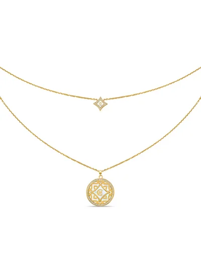 CERRUTI 1881 Silvia Double-Layered Necklace Diamond-Shaped and Mother of Pearl Pendant Jewelry for Women