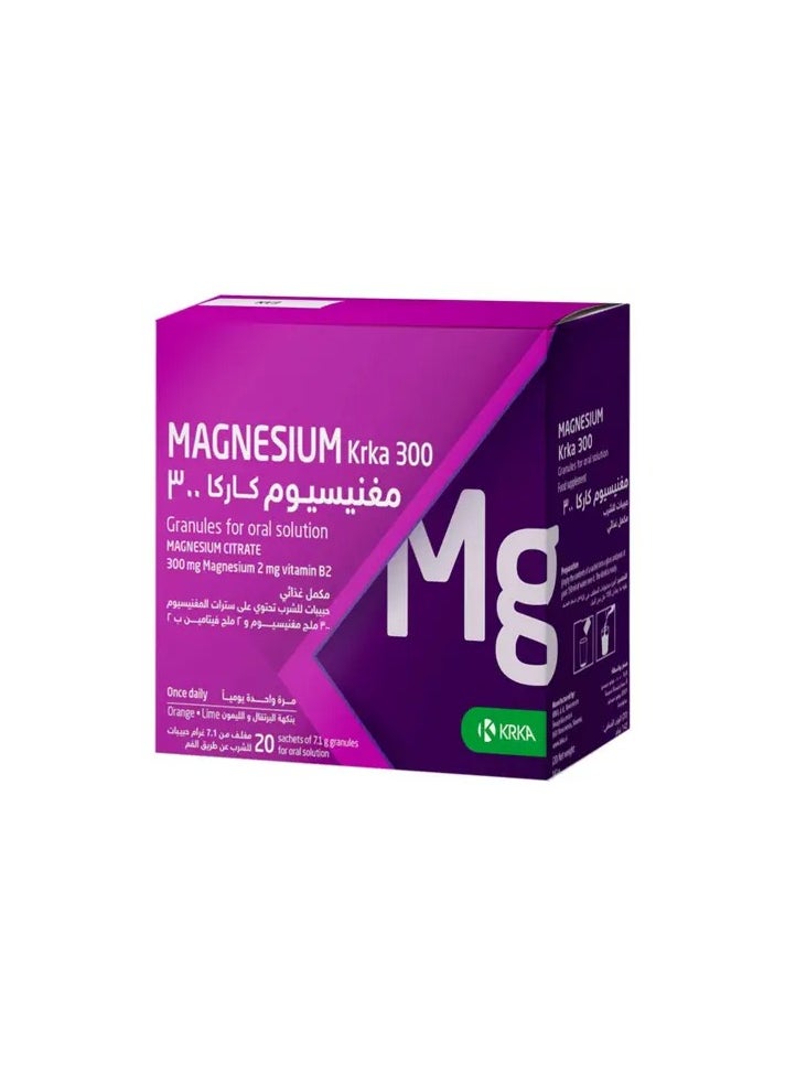 Magnesium krka 300 mg 20 Orange Lemon Sachets